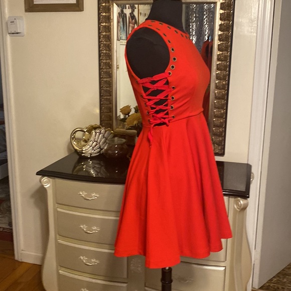 KAMSFFER WOMEN CUTE MINI DRESS SIZE M RED COLOR - Picture 1 of 12